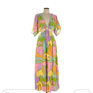 Show Me Your Mumu Dress Dana Cutout Maxi Colorful Cut Out Extra Large